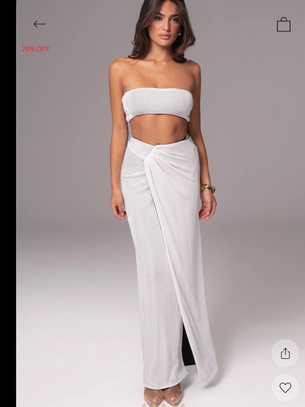 JLUXLABEL White Strapless Twist Maxi Dress
